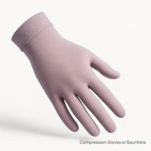 Compression gloves or gauntlets
