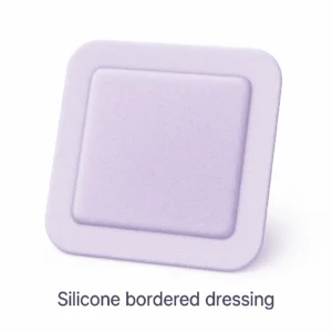 Silicone bordered dressings